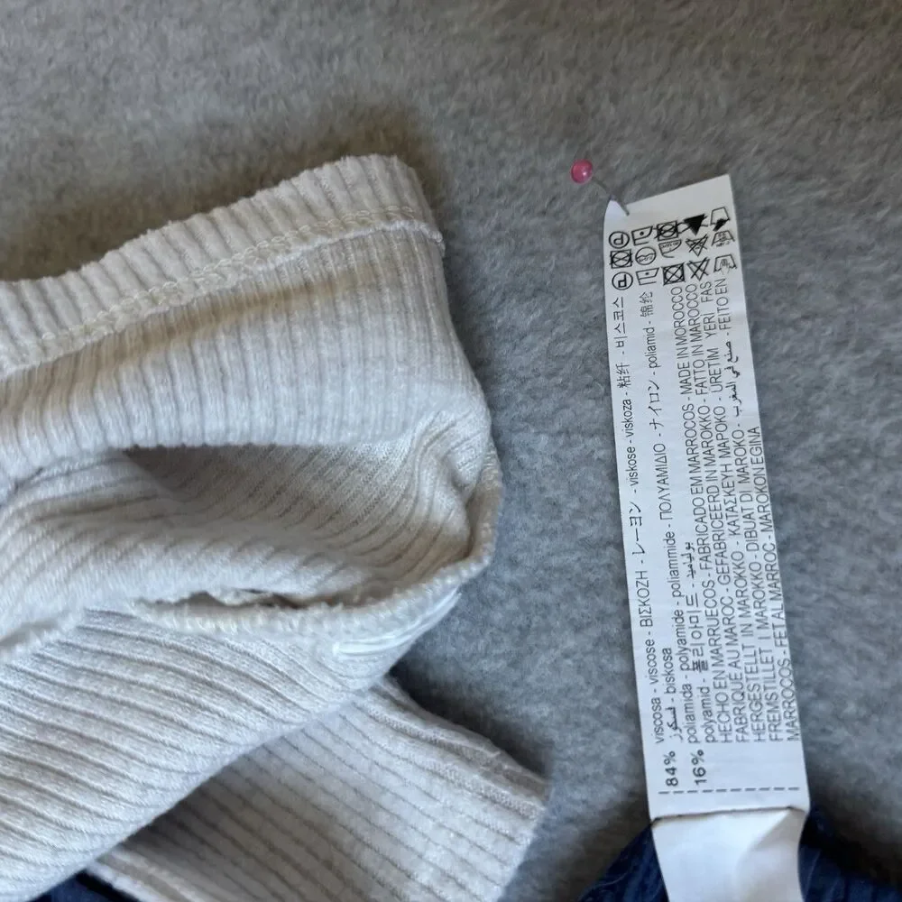 Zara Girls Flare Pants Size 6 Blue Crinkle Pullover Beige Long Sleeve Top Bundle
